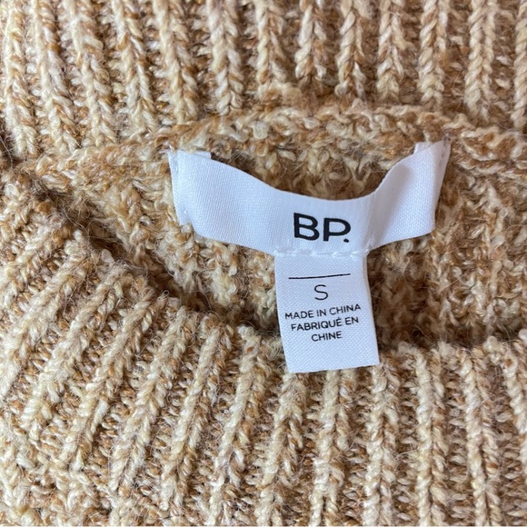 Nordstrom BP Tan Ribbed Crewneck Pullover Sweater Size Small - Picture 4 of 6